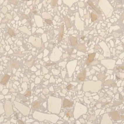 Terrazzo à granulats de marbre crème et beige