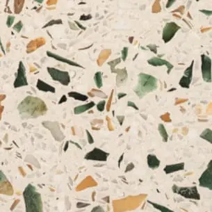 Granulats de verre recyclé pour terrazzo contemporain