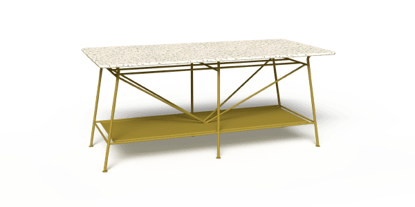 Table Demi rond jaune