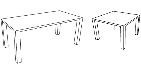 Table Line® - Schéma technique structure pieds