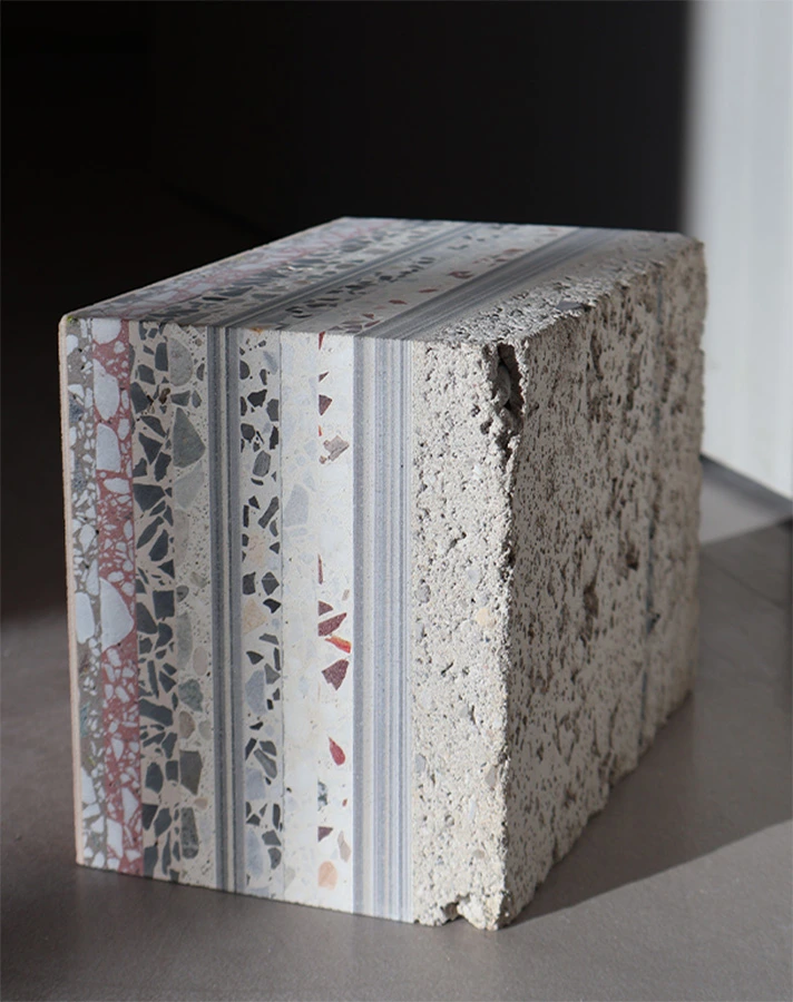 Le laboratoire de la matière AdLucem – texture terrazzo minérale