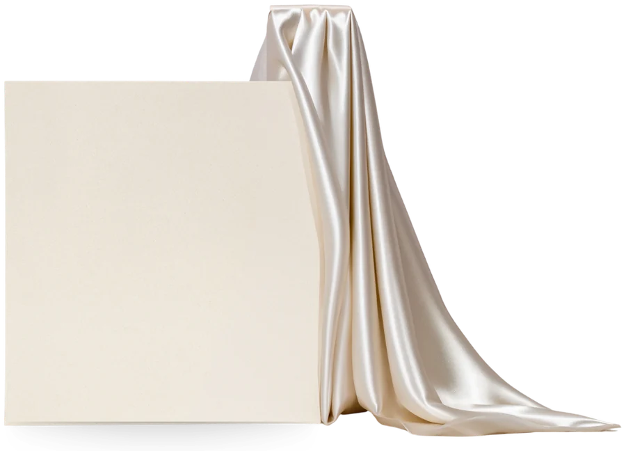 Moodboard Ivoire 131 : plaquette de béton ciré et soie